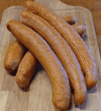 Vildsvin Frankfurter med Ramsløg, Hvidløg & Bacon – 5 stk.